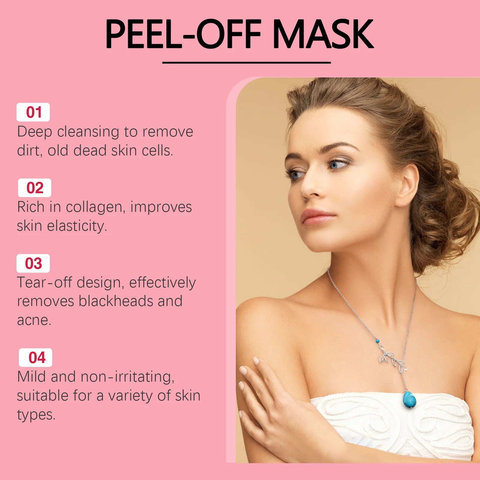 Ouhoe Collagen Peel Off Mask with Application Brush Anti Wrinkle Firming Hydrating Easy Peel All Skin Types Non Irritating Clean